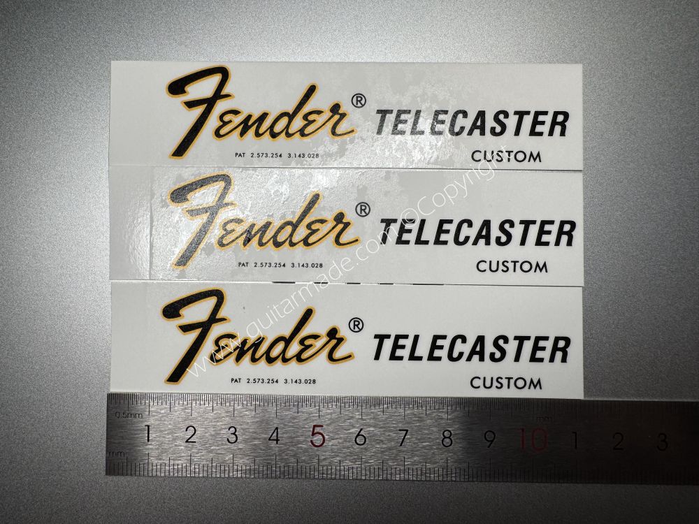SHIP FROM CHINA !! FENDER TELECASTER CUSTOM Guitar Metallic ink Neck Headstock Decals Sticker