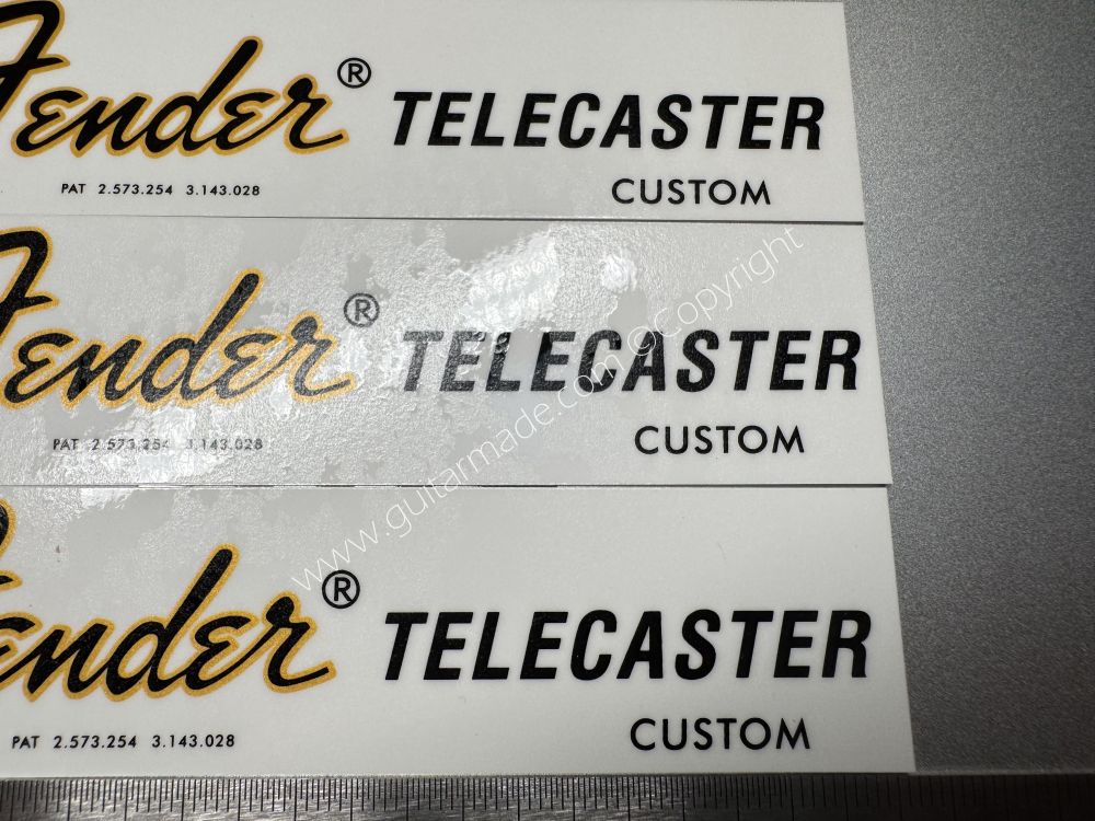 SHIP FROM CHINA !! FENDER TELECASTER CUSTOM Guitar Metallic ink Neck Headstock Decals Sticker