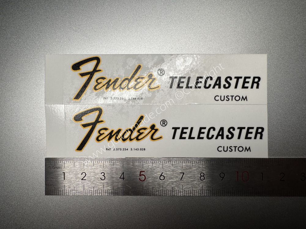 SHIP FROM CHINA !! FENDER TELECASTER CUSTOM Guitar Metallic ink Neck Headstock Decals Sticker