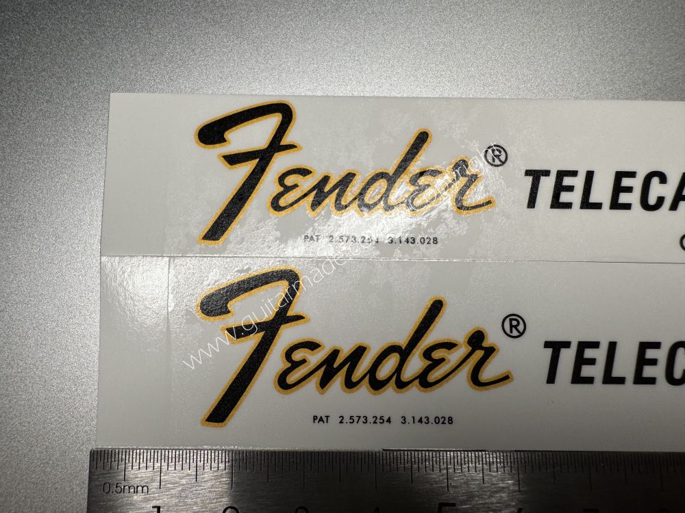 SHIP FROM CHINA !! FENDER TELECASTER CUSTOM Guitar Metallic ink Neck Headstock Decals Sticker
