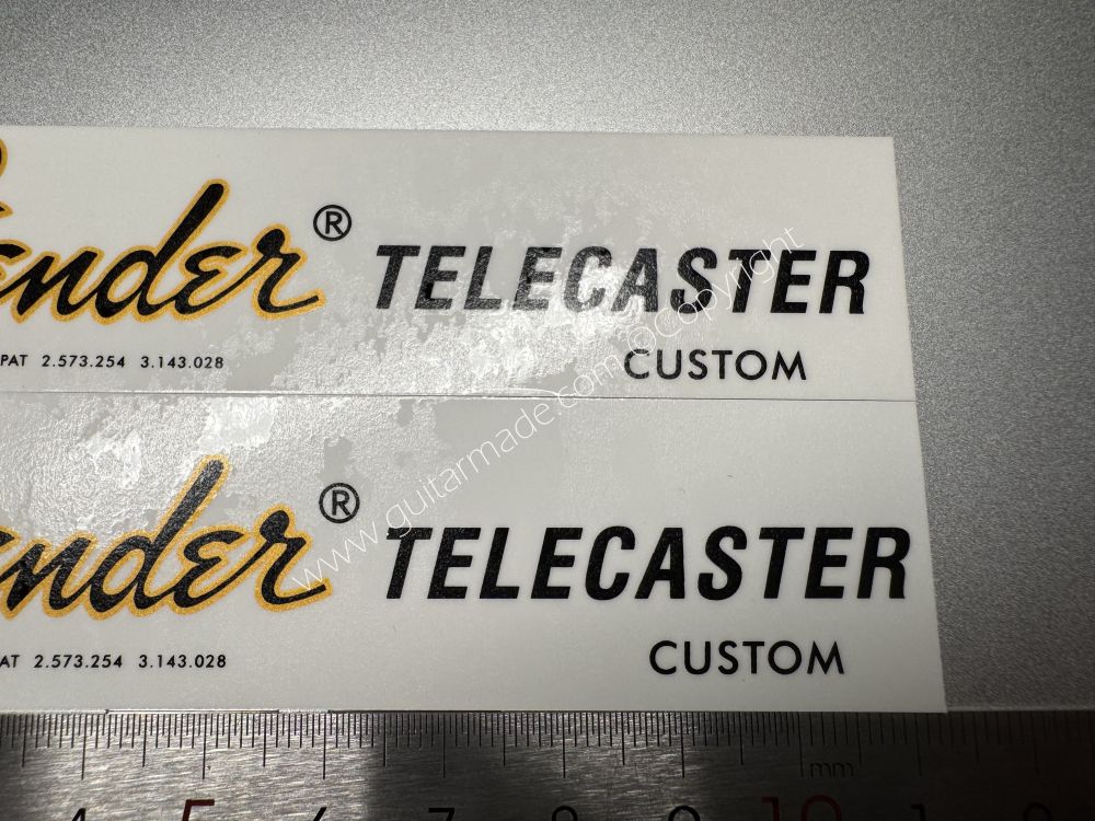 SHIP FROM CHINA !! FENDER TELECASTER CUSTOM Guitar Metallic ink Neck Headstock Decals Sticker