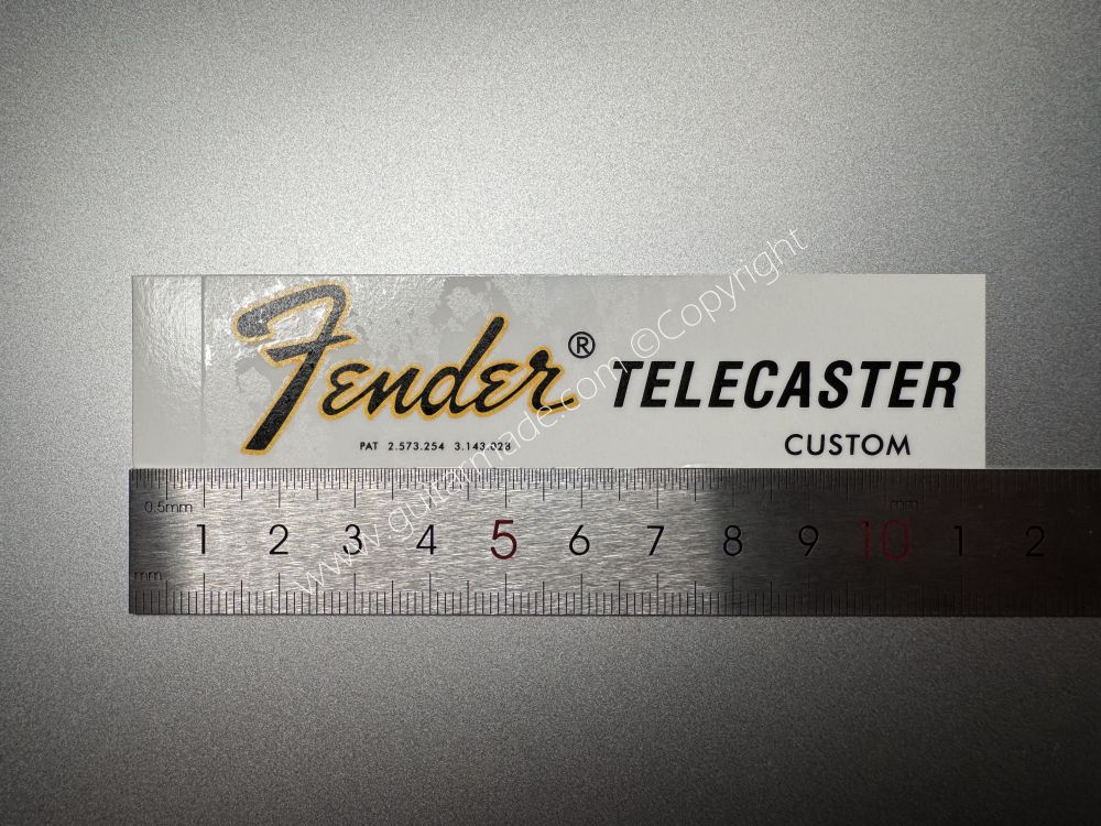 SHIP FROM CHINA !! FENDER TELECASTER CUSTOM Guitar Metallic ink Neck Headstock Decals Sticker