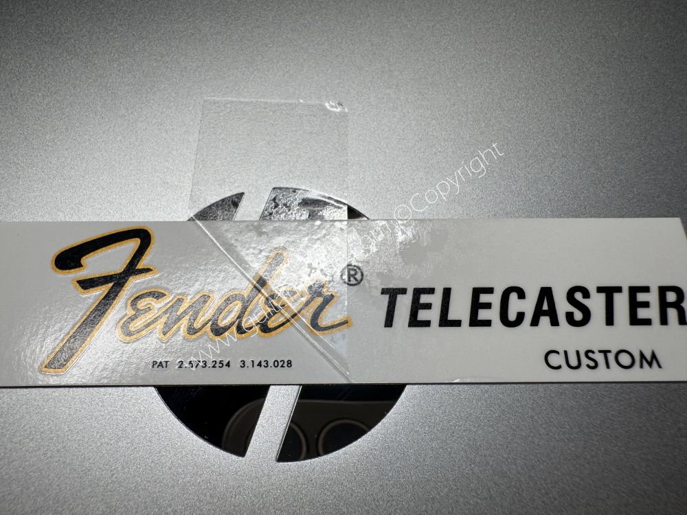 SHIP FROM CHINA !! FENDER TELECASTER CUSTOM Guitar Metallic ink Neck Headstock Decals Sticker