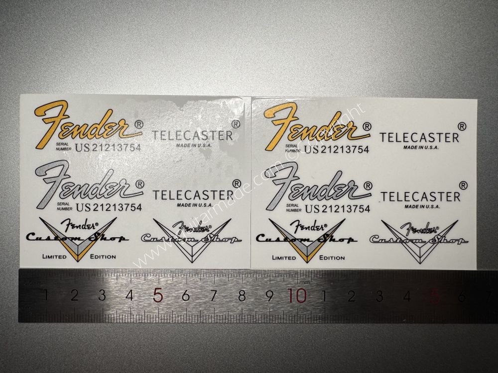 SHIP FROM CHINA !! FENDER TELECASTER BASS Guitar LIMITED ADITION Metallic ink Neck Headstock Decals Sticker