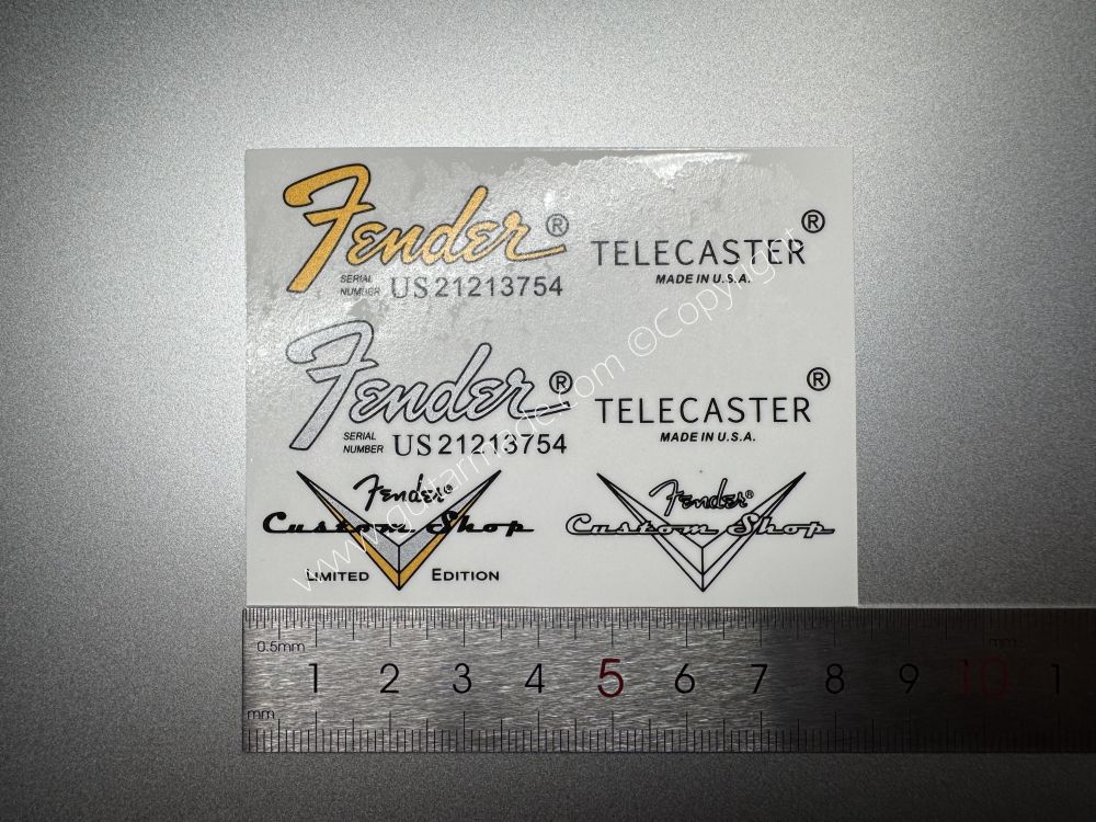SHIP FROM CHINA !! FENDER TELECASTER BASS Guitar LIMITED ADITION Metallic ink Neck Headstock Decals Sticker