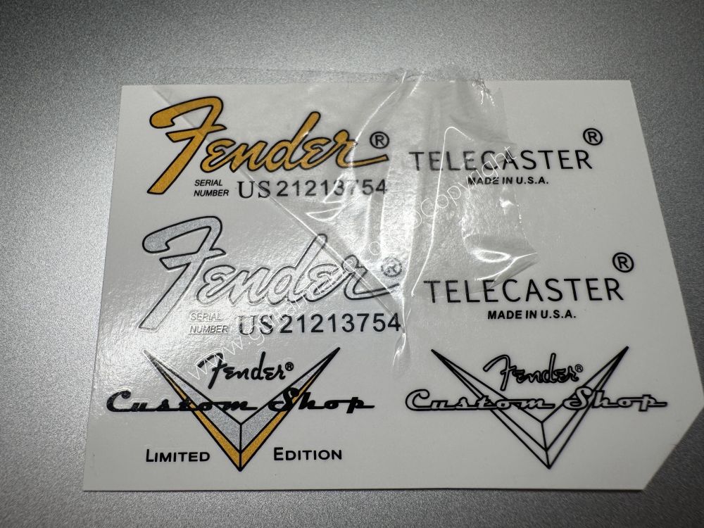 SHIP FROM CHINA !! FENDER TELECASTER BASS Guitar LIMITED ADITION Metallic ink Neck Headstock Decals Sticker