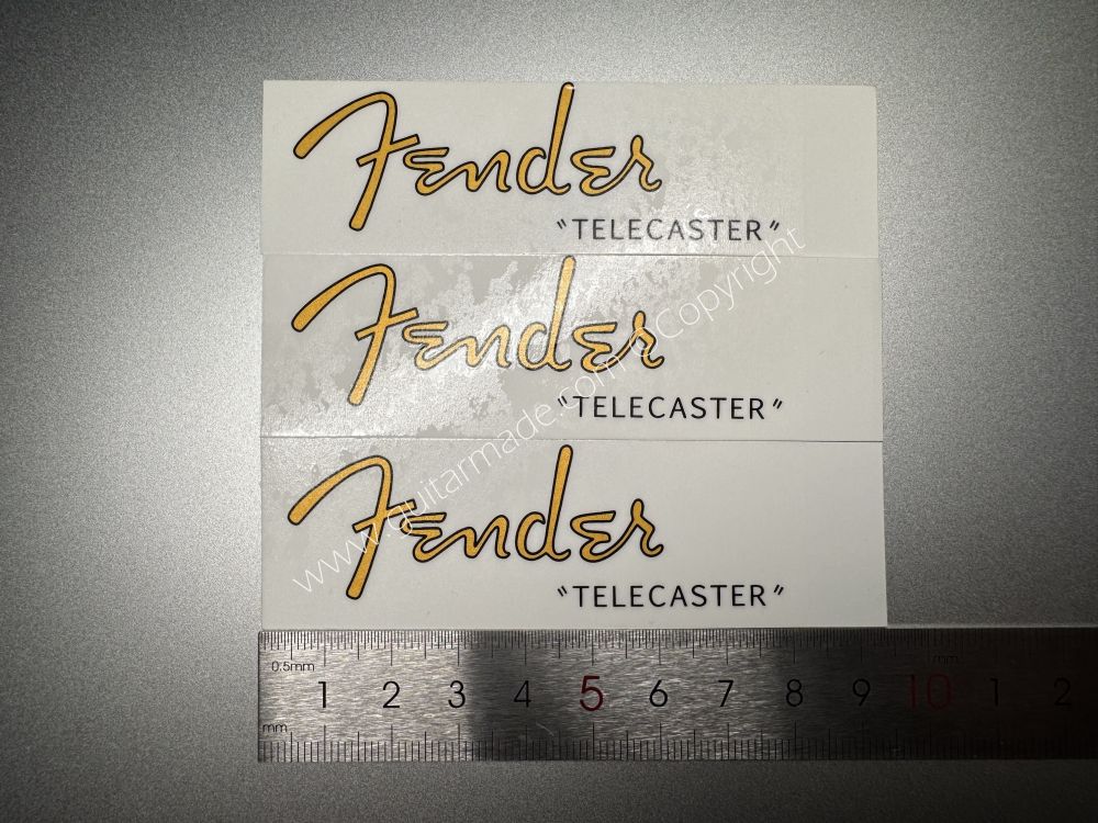 SHIP FROM CHINA !! Golden FENDER Telecaster Guitar Metallic ink Neck Headstock Decals Sticker