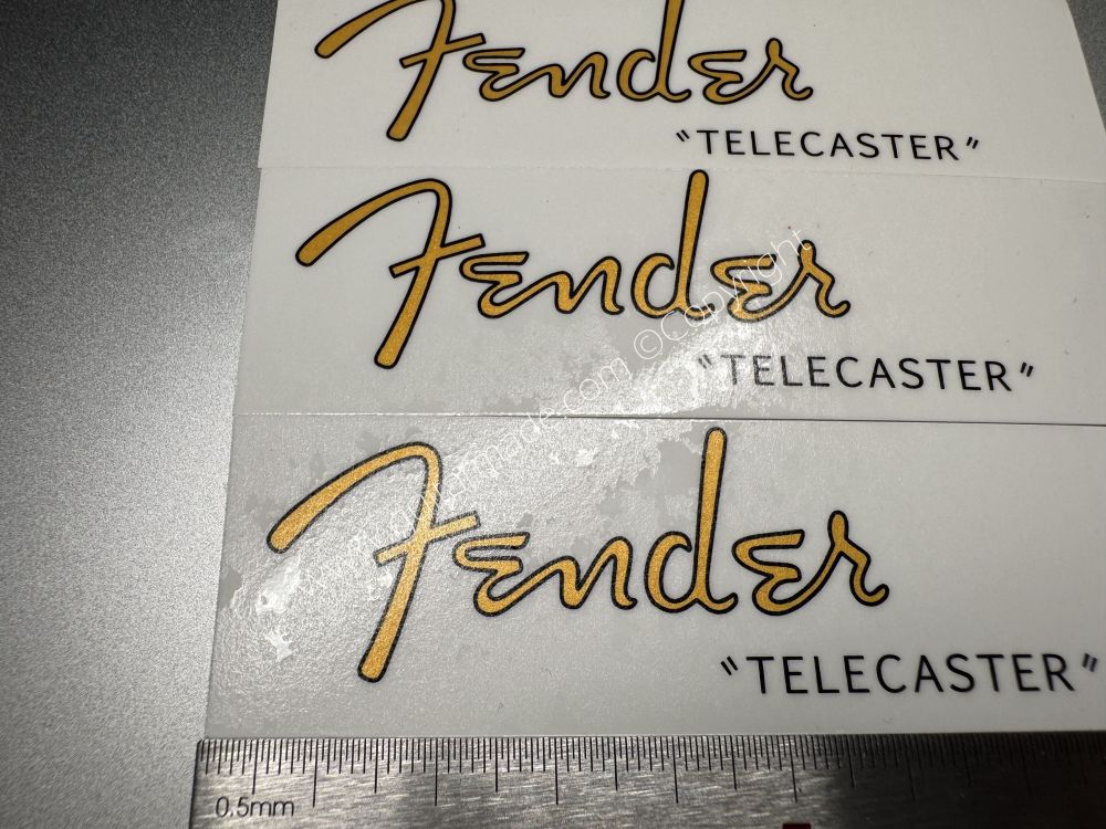 SHIP FROM CHINA !! Golden FENDER Telecaster Guitar Metallic ink Neck Headstock Decals Sticker