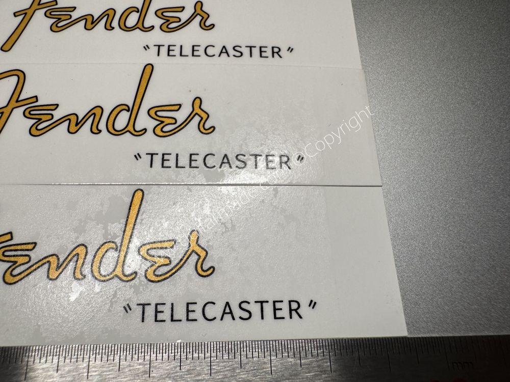 SHIP FROM CHINA !! Golden FENDER Telecaster Guitar Metallic ink Neck Headstock Decals Sticker