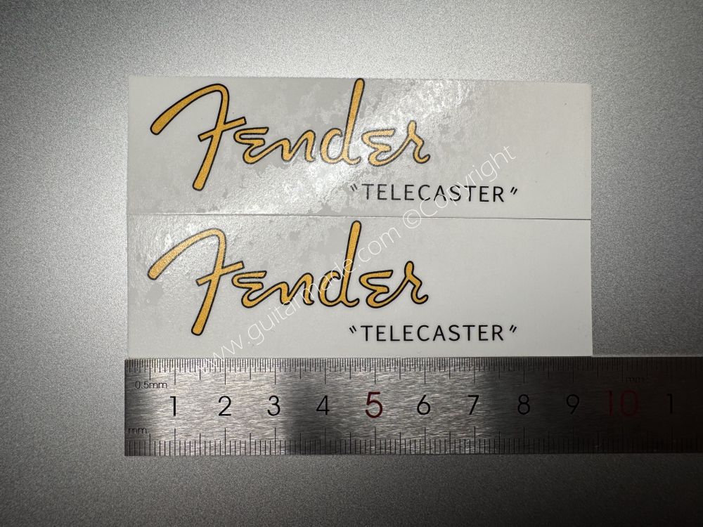 SHIP FROM CHINA !! Golden FENDER Telecaster Guitar Metallic ink Neck Headstock Decals Sticker