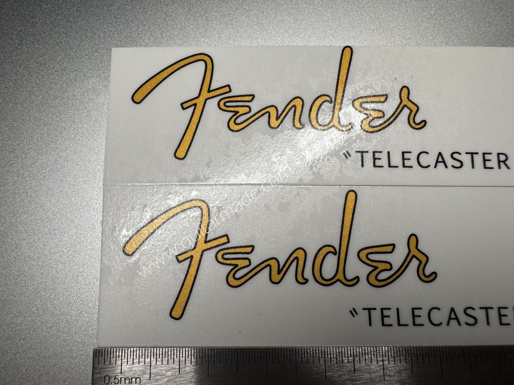 SHIP FROM CHINA !! Golden FENDER Telecaster Guitar Metallic ink Neck Headstock Decals Sticker