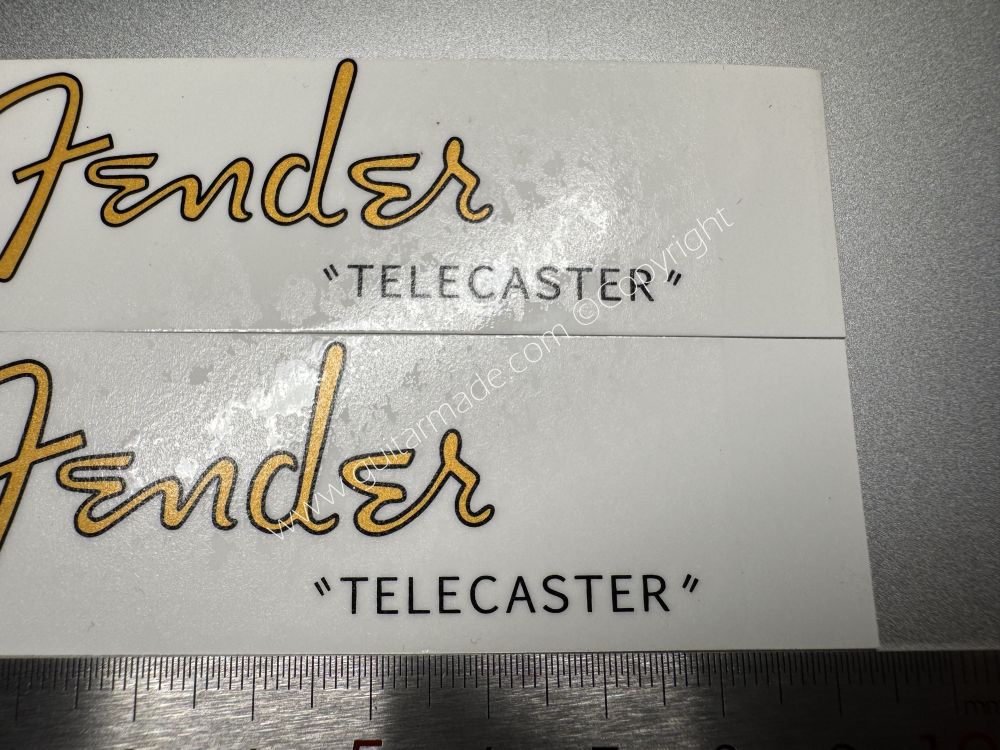 SHIP FROM CHINA !! Golden FENDER Telecaster Guitar Metallic ink Neck Headstock Decals Sticker