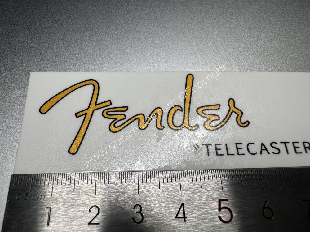 SHIP FROM CHINA !! Golden FENDER Telecaster Guitar Metallic ink Neck Headstock Decals Sticker