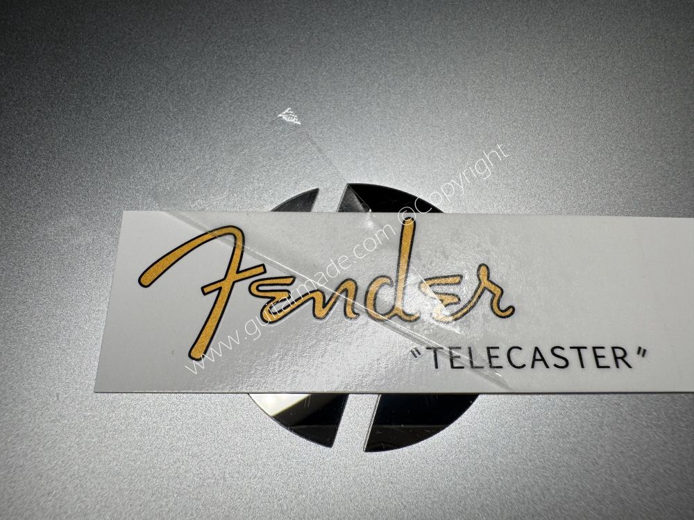 SHIP FROM CHINA !! Golden FENDER Telecaster Guitar Metallic ink Neck Headstock Decals Sticker