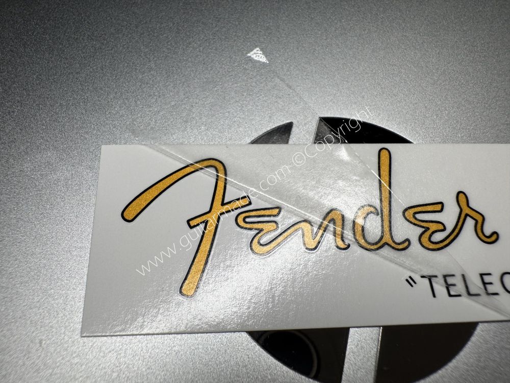 SHIP FROM CHINA !! Golden FENDER Telecaster Guitar Metallic ink Neck Headstock Decals Sticker