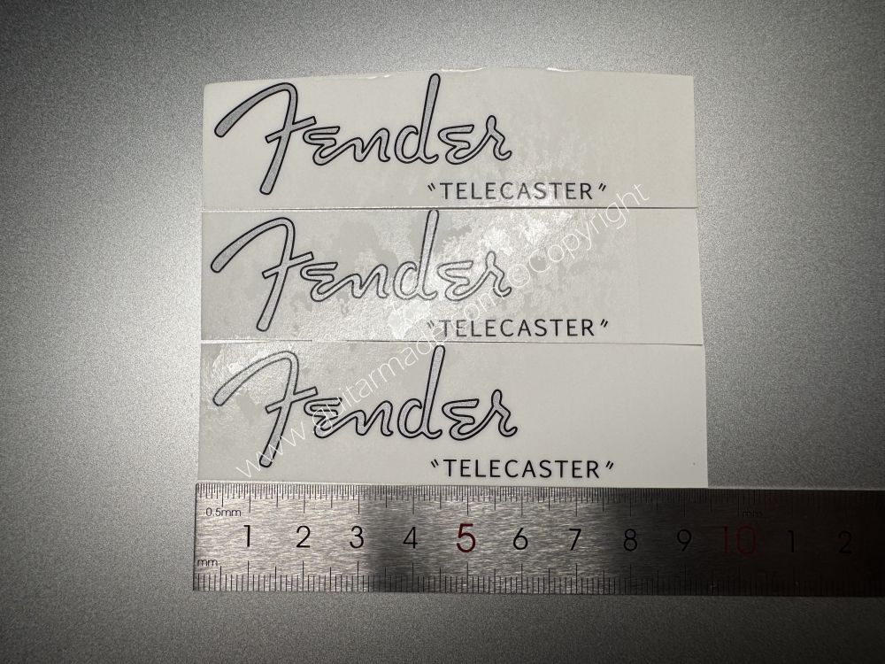 SHIP FROM CHINA !! Silver FENDER Telecaster Guitar Metallic ink Neck Headstock Decals Sticker