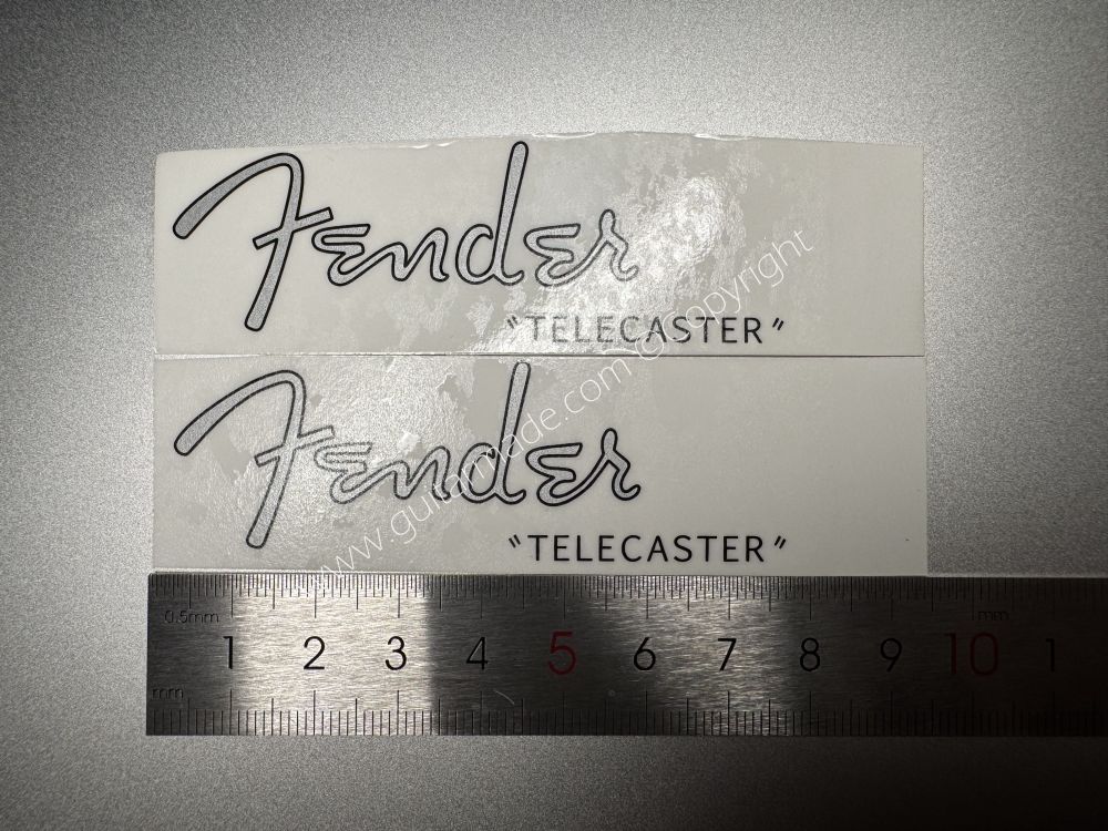 SHIP FROM CHINA !! Silver FENDER Telecaster Guitar Metallic ink Neck Headstock Decals Sticker