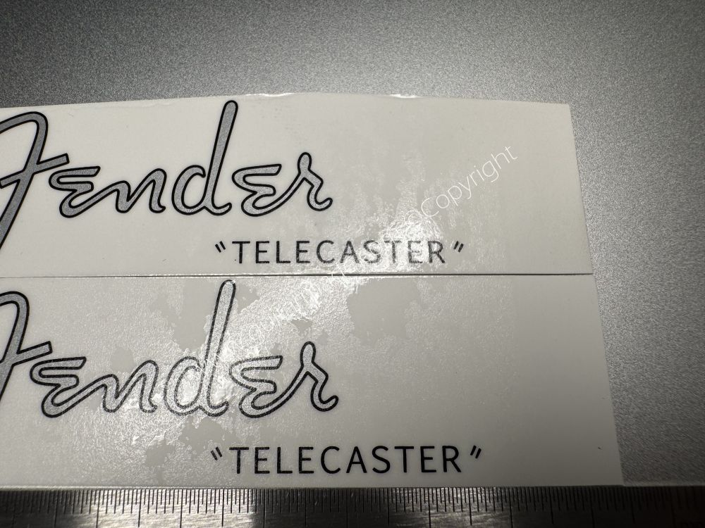 SHIP FROM CHINA !! Silver FENDER Telecaster Guitar Metallic ink Neck Headstock Decals Sticker
