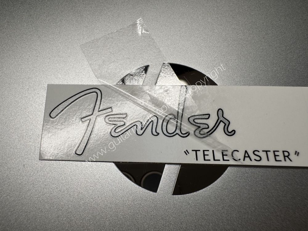 SHIP FROM CHINA !! Silver FENDER Telecaster Guitar Metallic ink Neck Headstock Decals Sticker