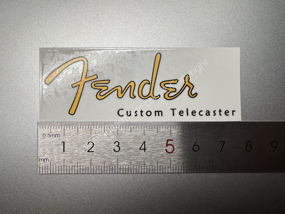 SHIP FROM CHINA !! GOLDEN FENDER Custom Telecaster Guitar Metallic ink Neck Headstock Decals Sticker