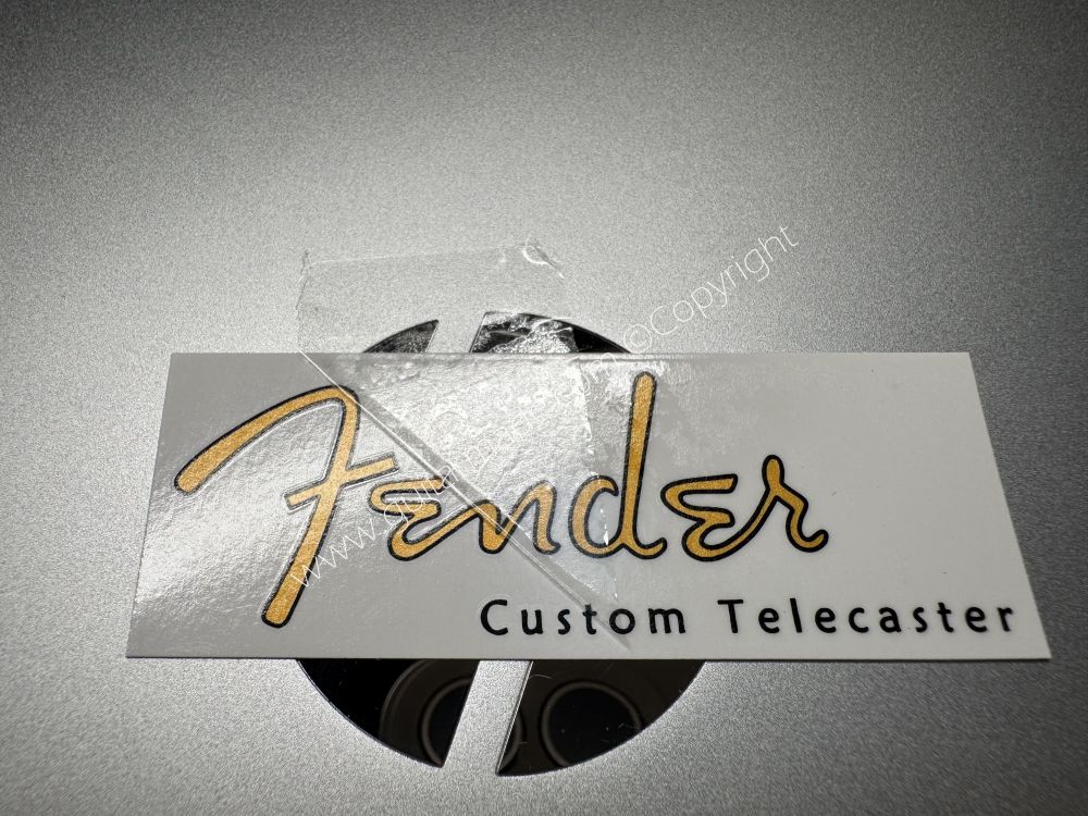 SHIP FROM CHINA !! GOLDEN FENDER Custom Telecaster Guitar Metallic ink Neck Headstock Decals Sticker
