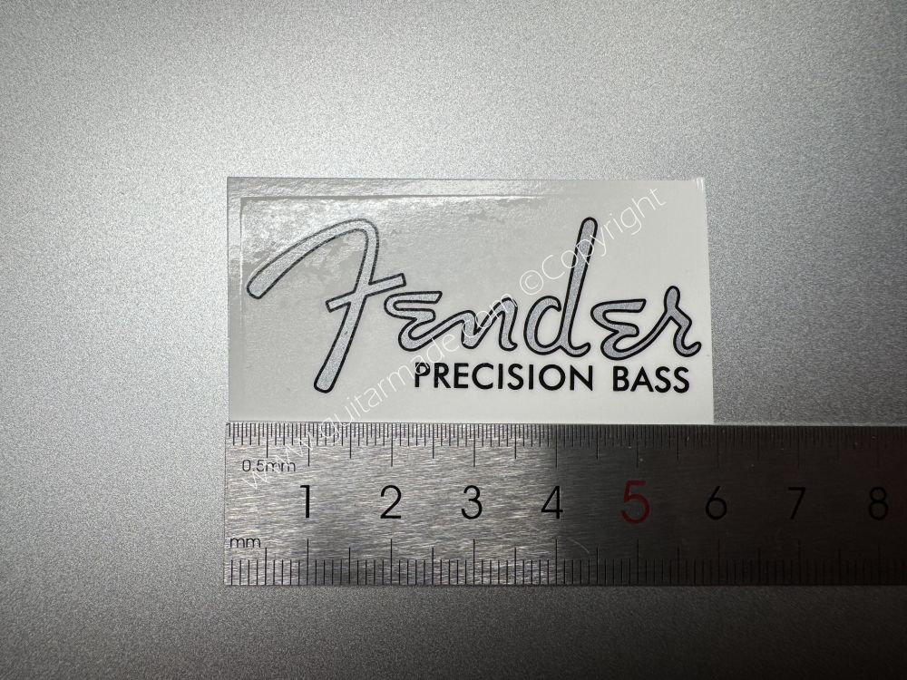 SHIP FROM CHINA !! Silver FENDER PRECISION BASS Guitar Metallic ink Neck Headstock Decals Sticker