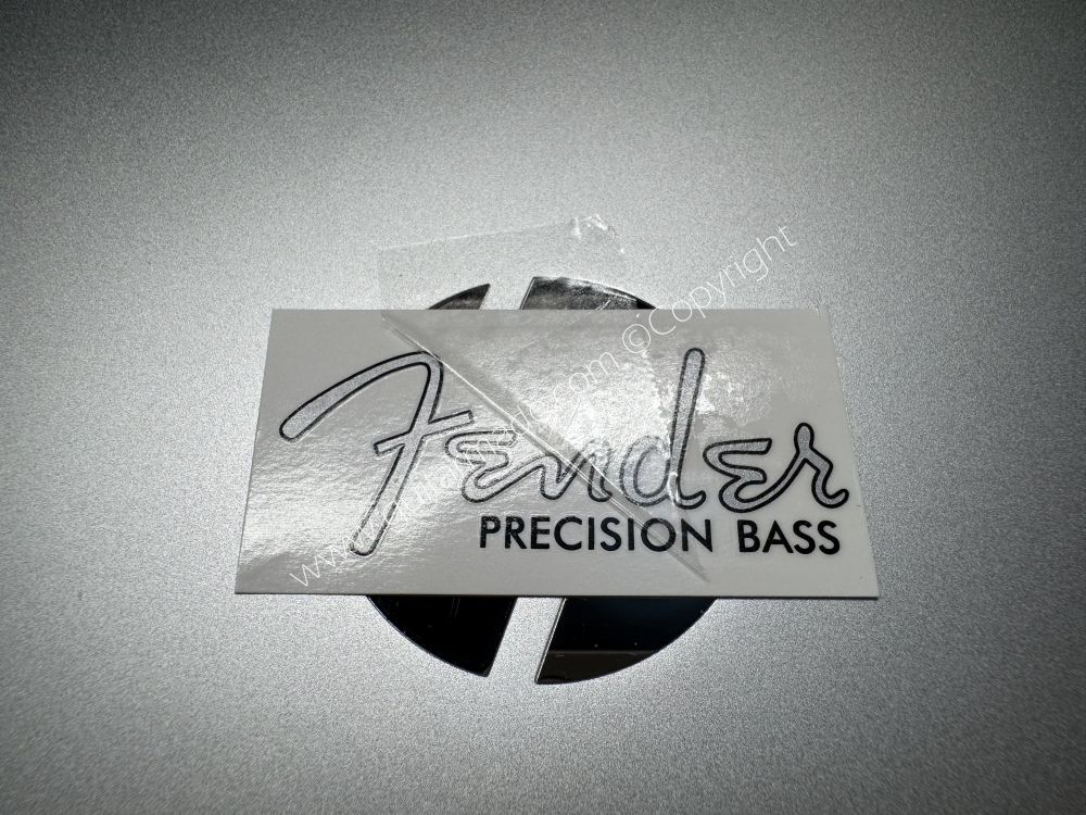 SHIP FROM CHINA !! Silver FENDER PRECISION BASS Guitar Metallic ink Neck Headstock Decals Sticker