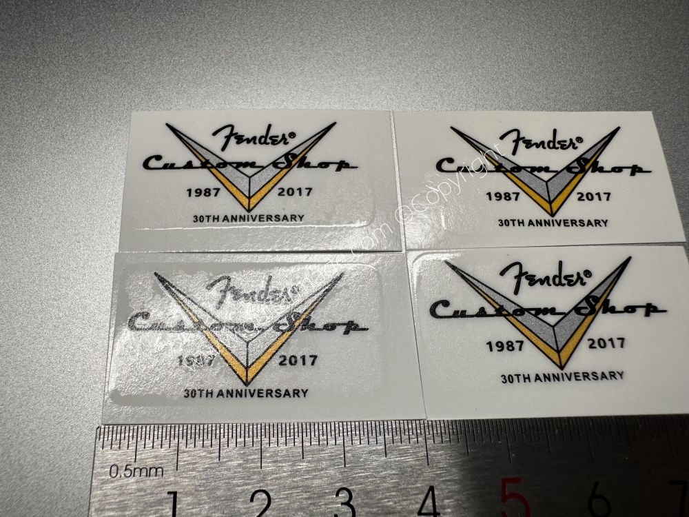 SHIP FROM CHINA !! 1987-2017 FENDER LIMITED EDITION Custom Shop V Guitar Metallic ink Neck Headstock Decals Sticker