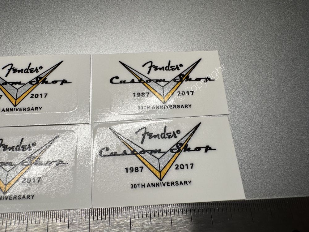 SHIP FROM CHINA !! 1987-2017 FENDER LIMITED EDITION Custom Shop V Guitar Metallic ink Neck Headstock Decals Sticker