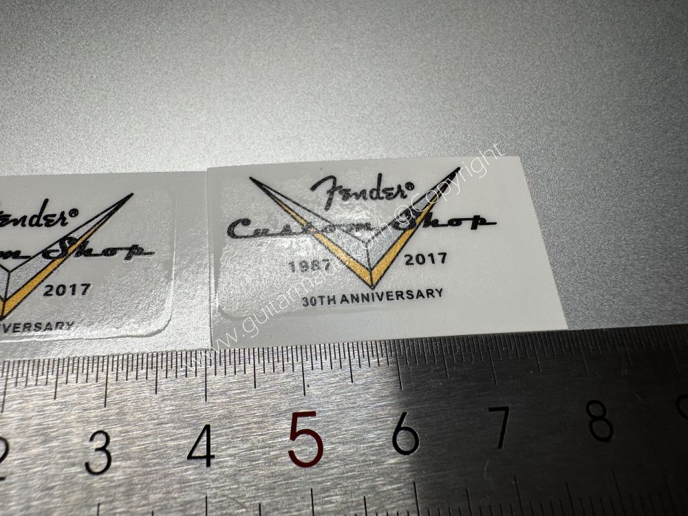 SHIP FROM CHINA !! 1987-2017 FENDER LIMITED EDITION Custom Shop V Guitar Metallic ink Neck Headstock Decals Sticker