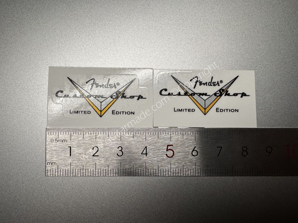 SHIP FROM CHINA !! FENDER LIMITED EDITION Custom Shop V Guitar Metallic ink Neck Headstock Decals Sticker