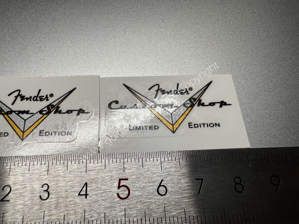 SHIP FROM CHINA !! FENDER LIMITED EDITION Custom Shop V Guitar Metallic ink Neck Headstock Decals Sticker