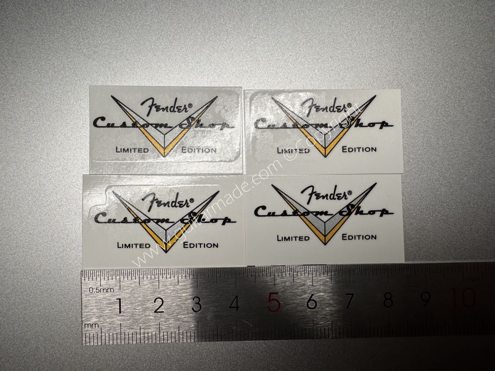 SHIP FROM CHINA !! FENDER LIMITED EDITION Custom Shop V Guitar Metallic ink Neck Headstock Decals Sticker