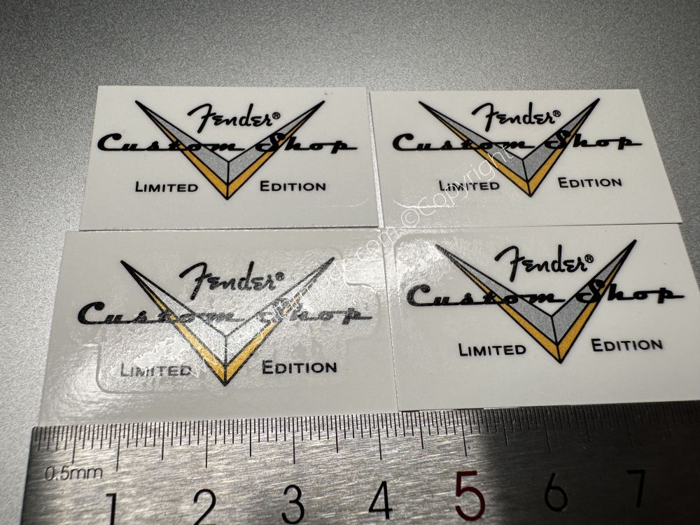 SHIP FROM CHINA !! FENDER LIMITED EDITION Custom Shop V Guitar Metallic ink Neck Headstock Decals Sticker
