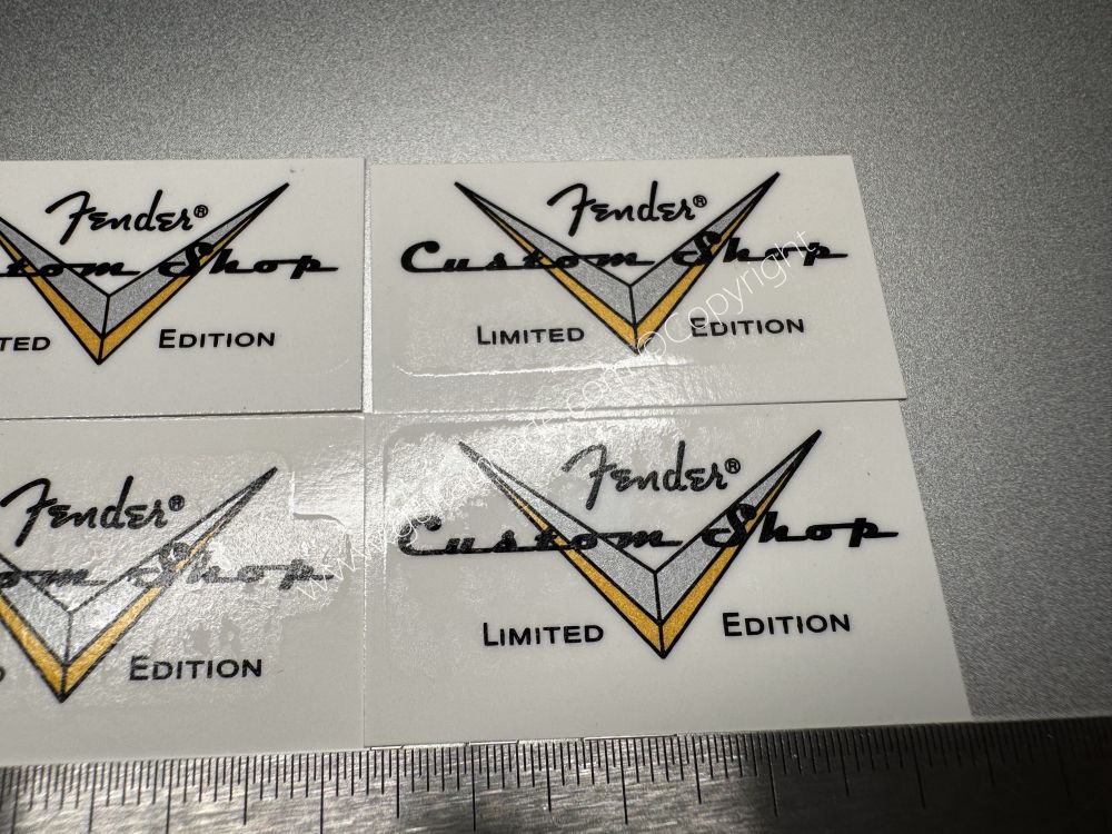 SHIP FROM CHINA !! FENDER LIMITED EDITION Custom Shop V Guitar Metallic ink Neck Headstock Decals Sticker