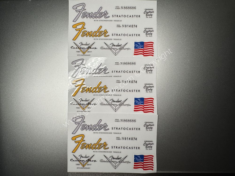 SHIP FROM CHINA !! FENDER STRATOCASTER MADE IN USA MEXICO GUITARS Guitar VINLY Neck Headstock Decals Sticker