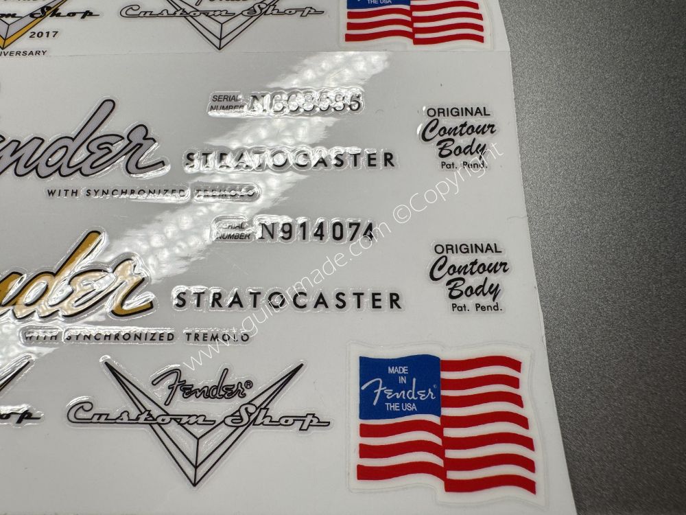 SHIP FROM CHINA !! FENDER STRATOCASTER MADE IN USA MEXICO GUITARS Guitar VINLY Neck Headstock Decals Sticker