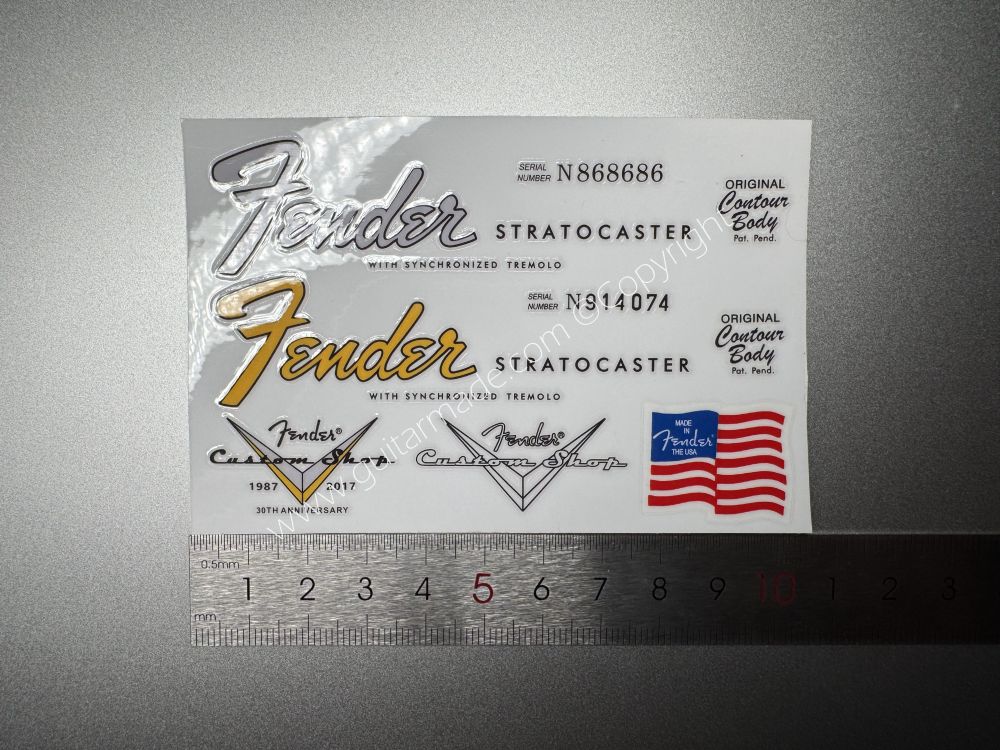 SHIP FROM CHINA !! FENDER STRATOCASTER MADE IN USA MEXICO GUITARS Guitar VINLY Neck Headstock Decals Sticker