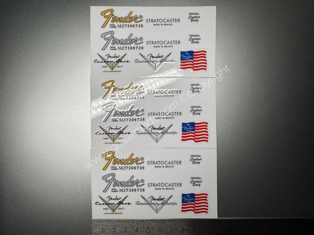 SHIP FROM CHINA !! FENDER STRATOCASTER USA MEXICO EDITION GUITARS Guitar VINLY Neck Headstock Decals Sticker