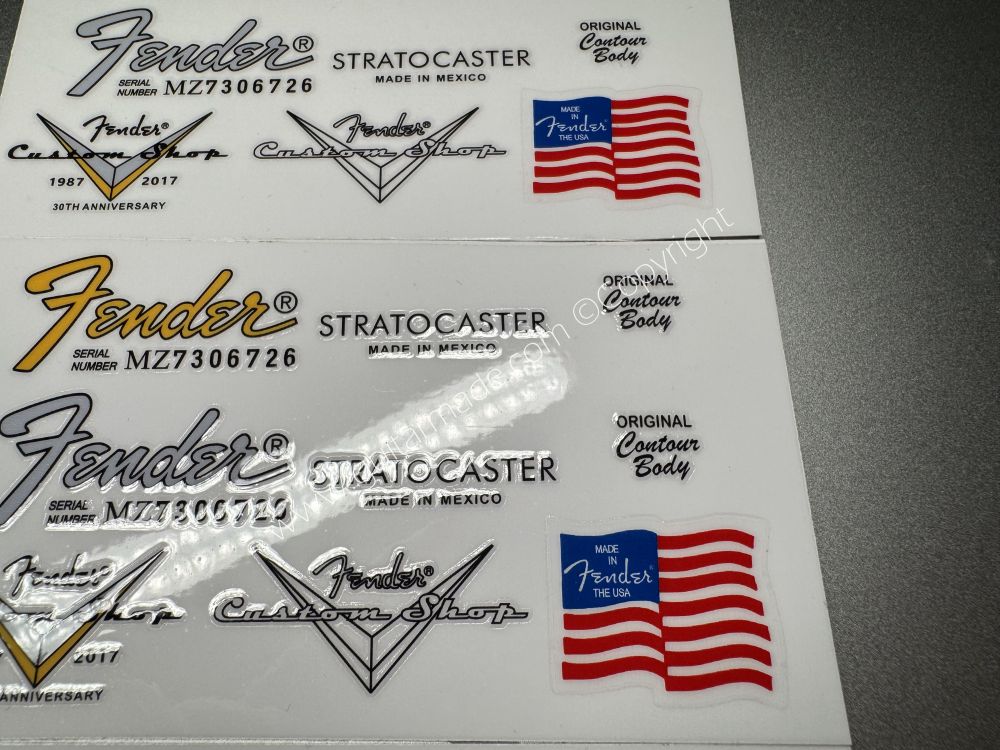 SHIP FROM CHINA !! FENDER STRATOCASTER USA MEXICO EDITION GUITARS Guitar VINLY Neck Headstock Decals Sticker