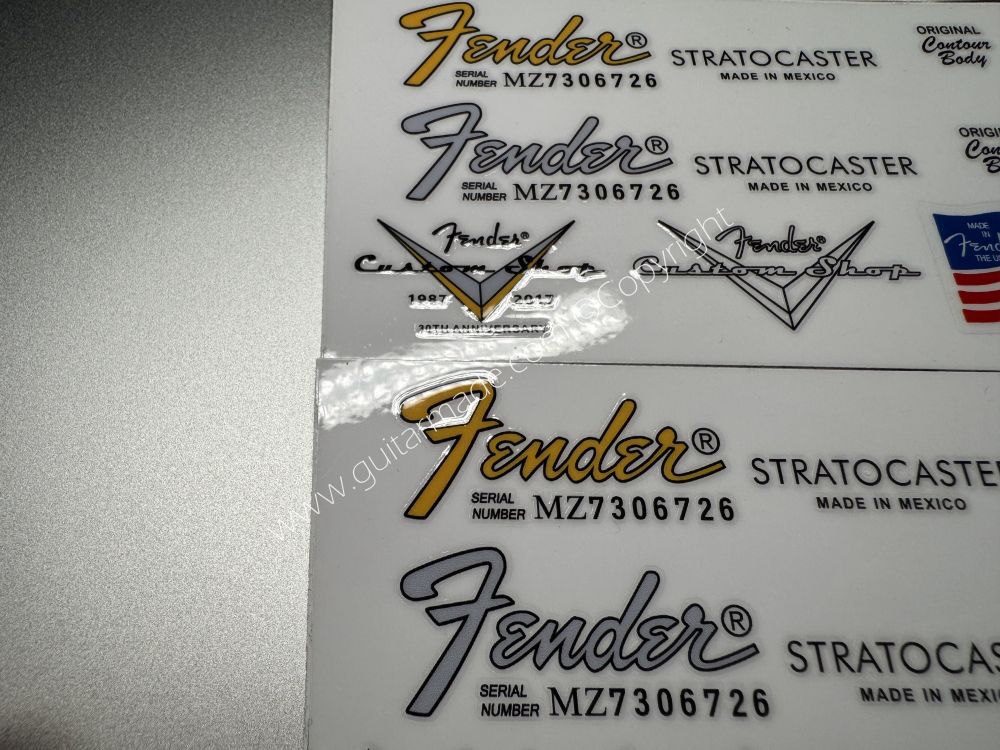 SHIP FROM CHINA !! FENDER STRATOCASTER USA MEXICO EDITION GUITARS Guitar VINLY Neck Headstock Decals Sticker