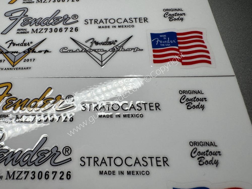 SHIP FROM CHINA !! FENDER STRATOCASTER USA MEXICO EDITION GUITARS Guitar VINLY Neck Headstock Decals Sticker
