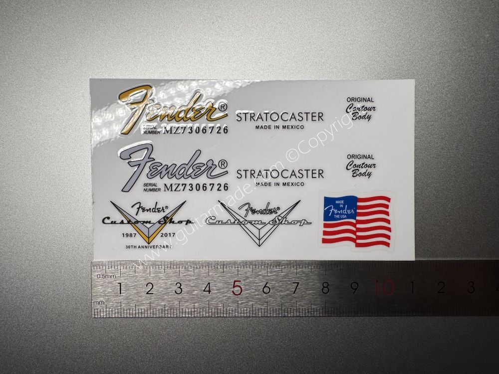 SHIP FROM CHINA !! FENDER STRATOCASTER USA MEXICO EDITION GUITARS Guitar VINLY Neck Headstock Decals Sticker