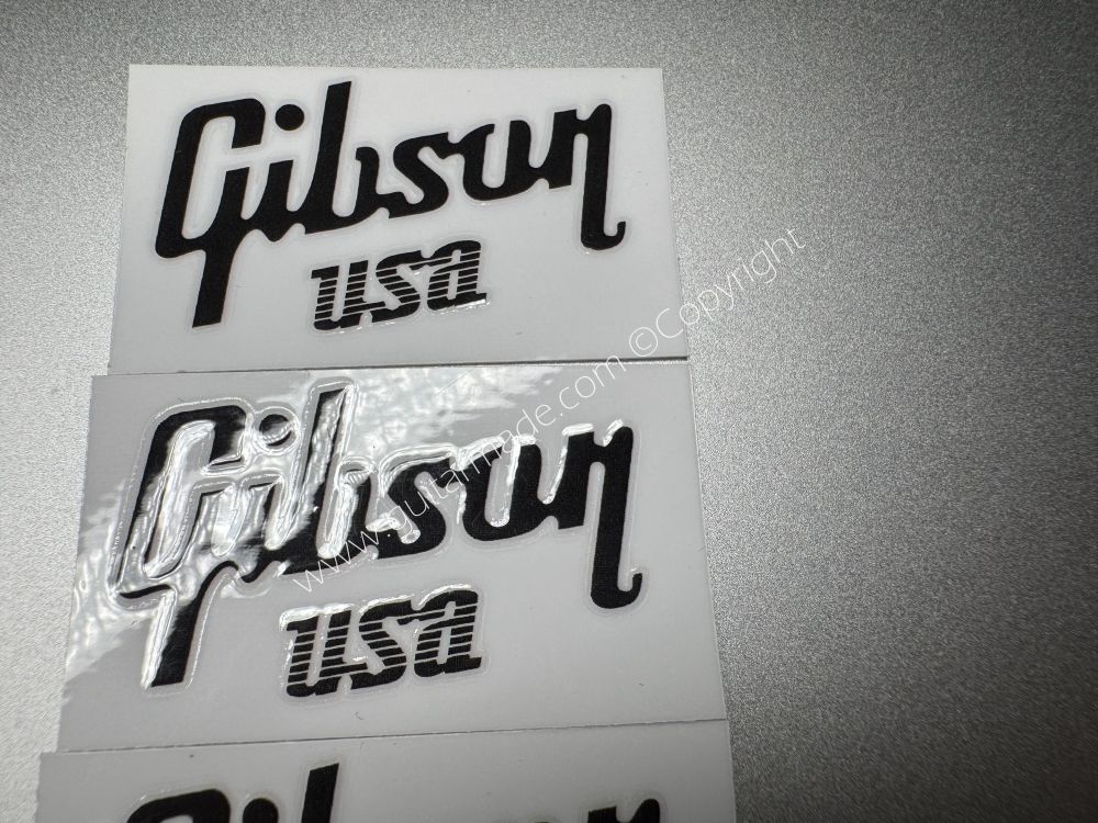 SHIP FROM CHINA !! BLACK GIBSON GUITARS Guitar VINLY Neck Headstock Decals Sticker