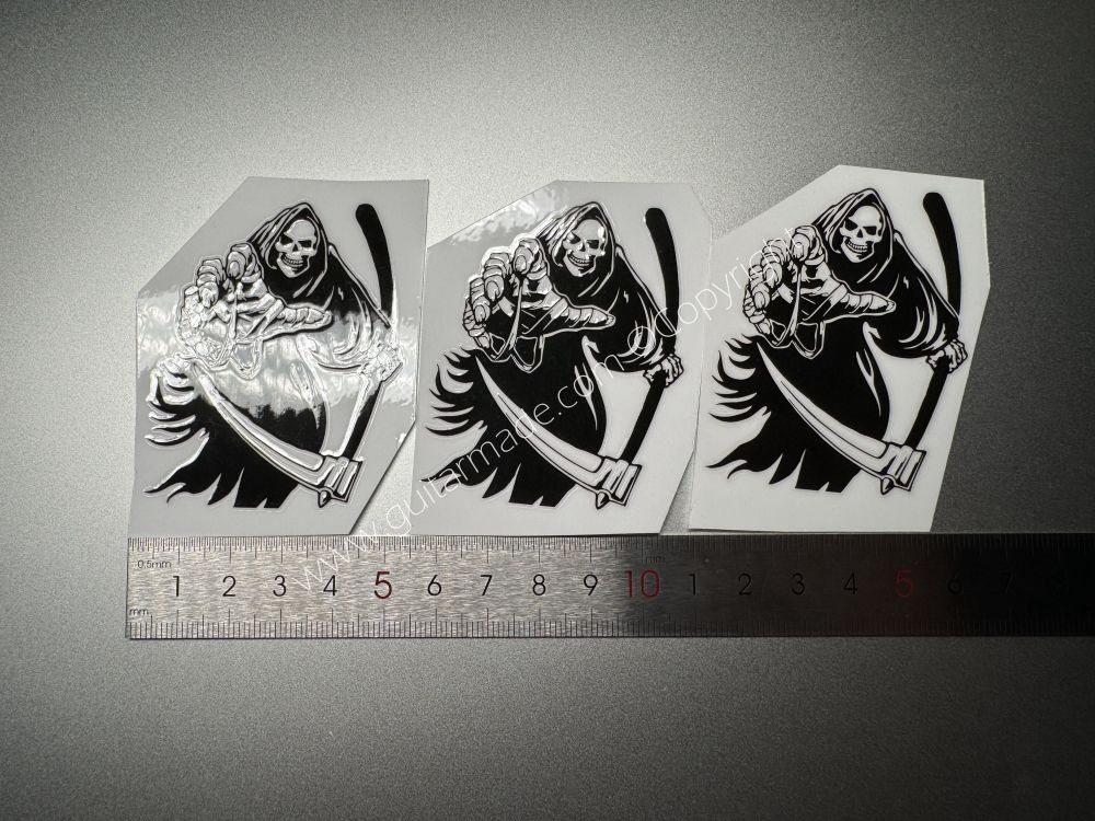 SHIP FROM CHINA !! Black Death VINLY Neck Headstock Decals Sticker FIT FOR GUITARS BASS