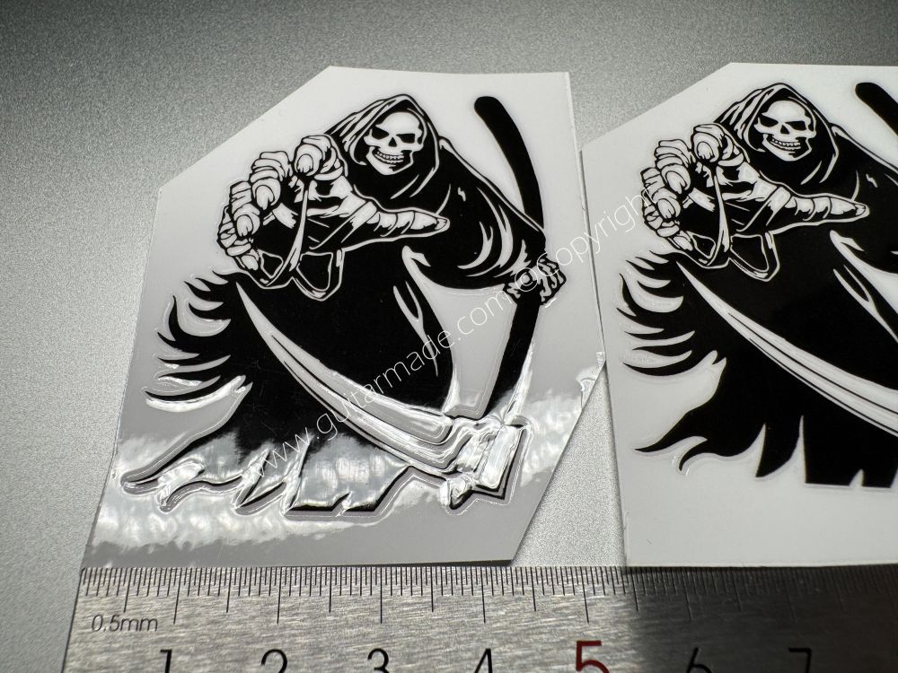 SHIP FROM CHINA !! Black Death VINLY Neck Headstock Decals Sticker FIT FOR GUITARS BASS