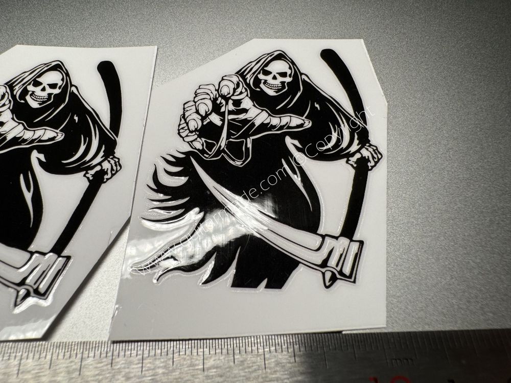 SHIP FROM CHINA !! Black Death VINLY Neck Headstock Decals Sticker FIT FOR GUITARS BASS