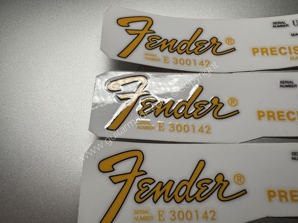 SHIP FROM CHINA !! FENDER PRECISION BASS GUITARS Guitar VINLY Neck Headstock Decals Sticker