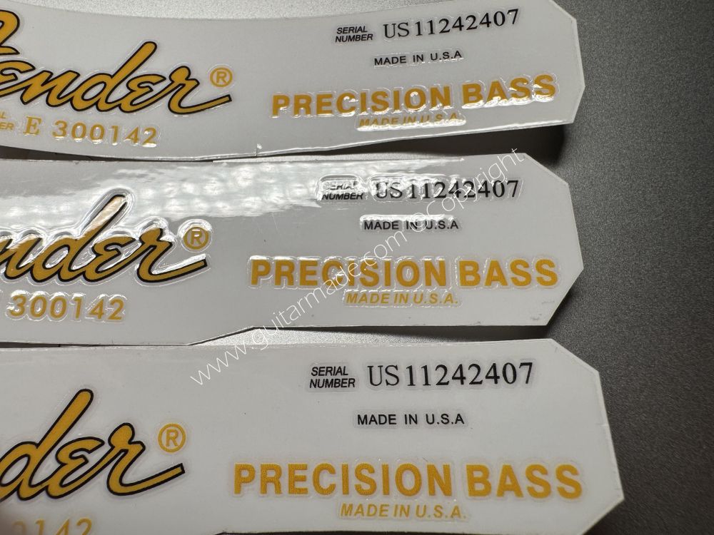 SHIP FROM CHINA !! FENDER PRECISION BASS GUITARS Guitar VINLY Neck Headstock Decals Sticker