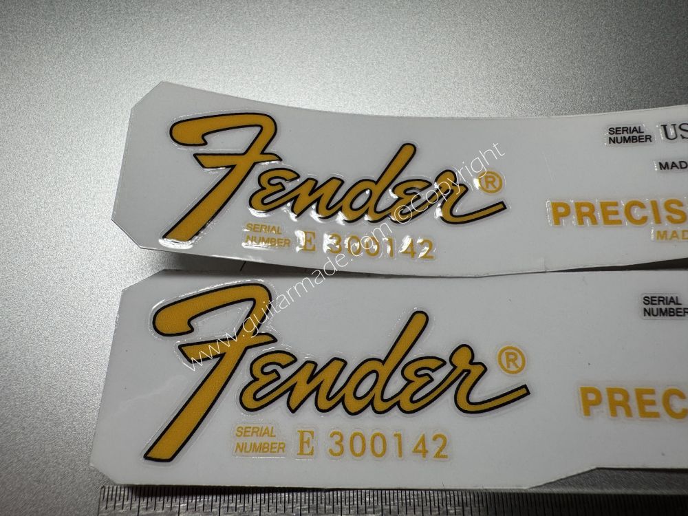 SHIP FROM CHINA !! FENDER PRECISION BASS GUITARS Guitar VINLY Neck Headstock Decals Sticker